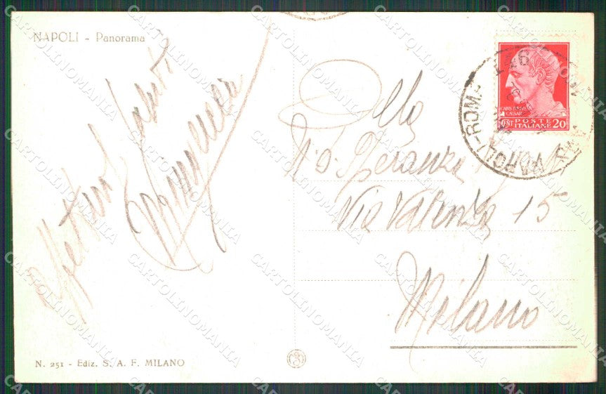 Napoli Città Veduta Generale Vesuvio cartolina MX8123 – retro
