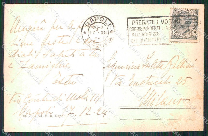 Napoli Città Veduta Generale Vesuvio Ragozino 122 2 cartolina MX8126 – retro