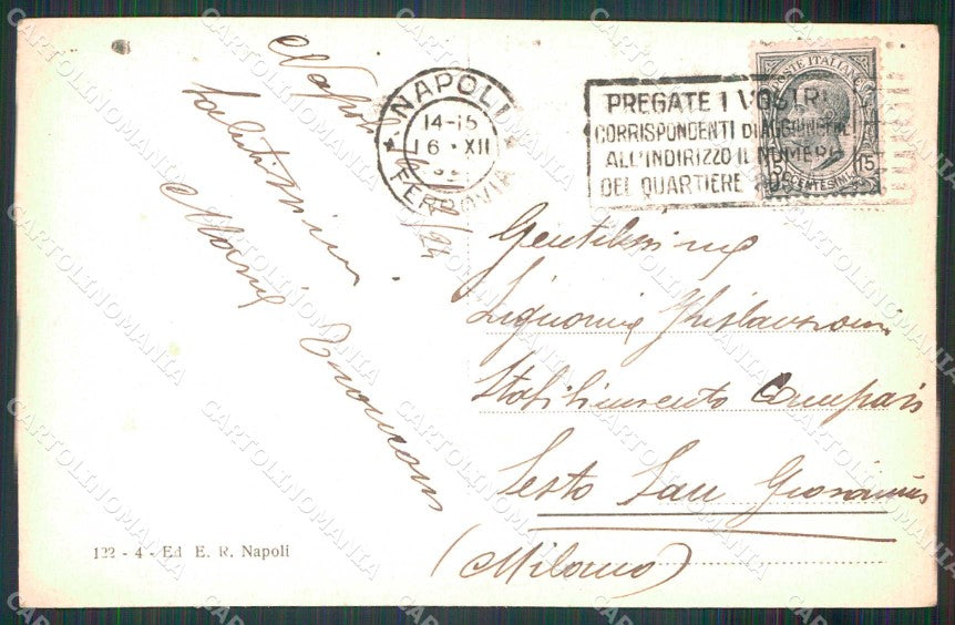 Napoli Città Veduta Generale Vesuvio Ragozino 122 4 cartolina MX8127 – retro