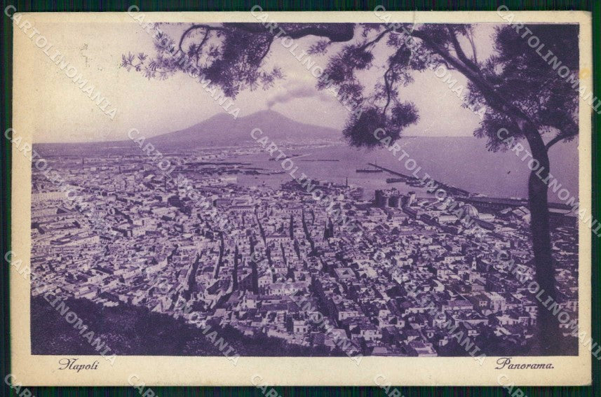 Napoli Città Veduta Generale Vesuvio STRAPPO PIEGHE cartolina MX8128 – fronte