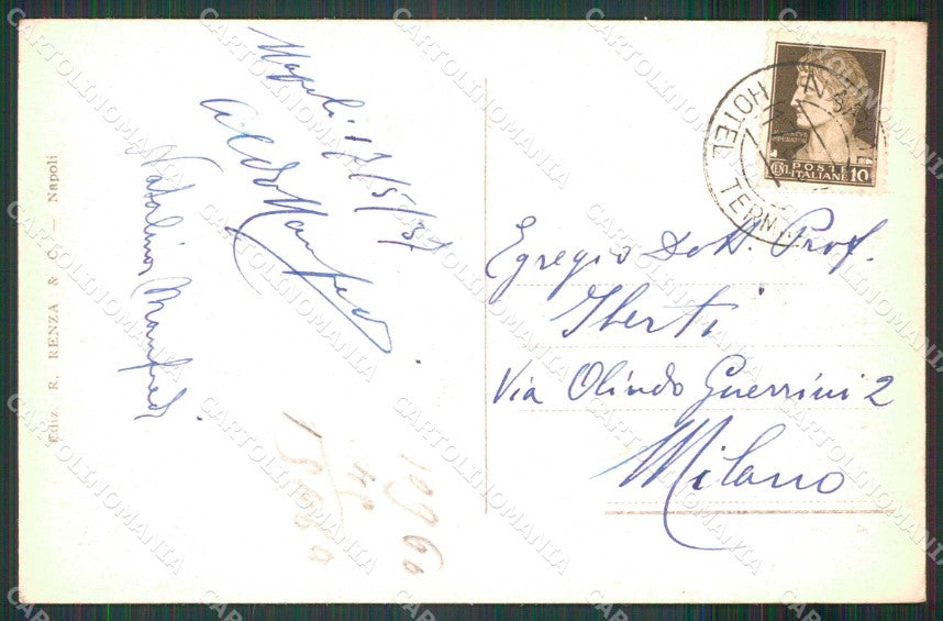 Napoli Città Veduta Generale Vesuvio cartolina MX8129 – retro