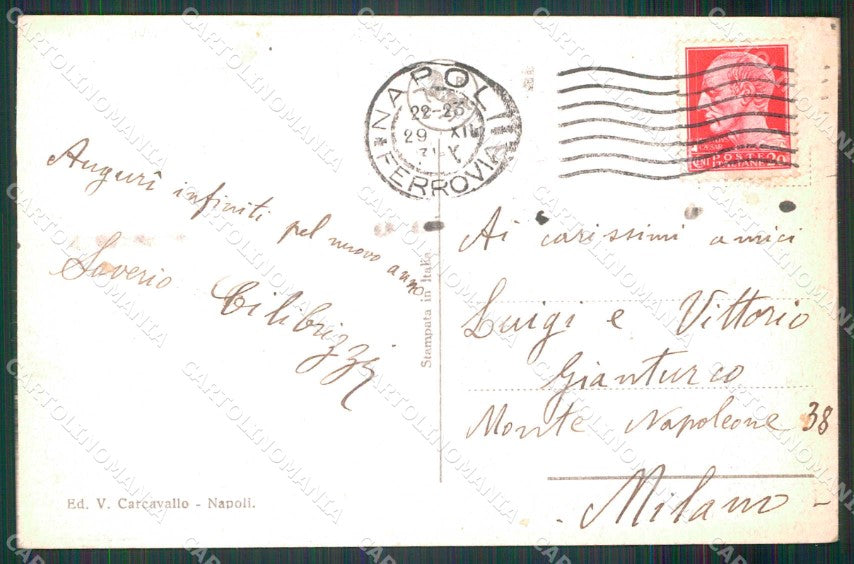 Napoli Città Veduta Generale Vesuvio cartolina MX8131 – retro