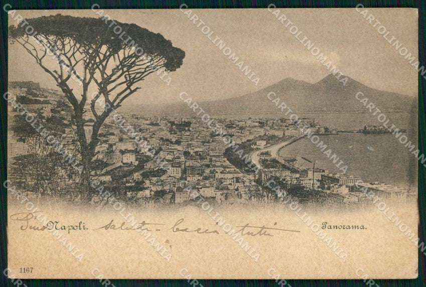 Napoli Città Veduta Generale Vesuvio cartolina MX8132 – fronte