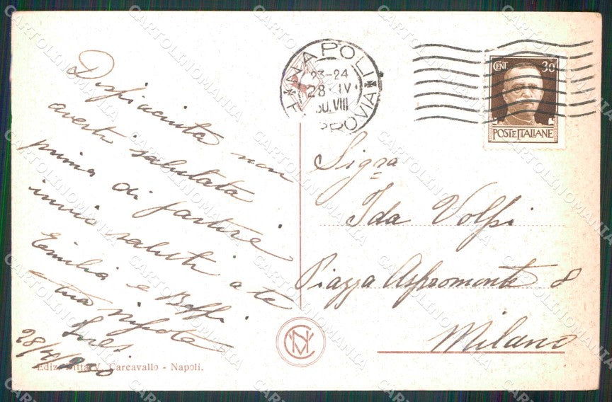 Napoli Città Veduta Generale Vesuvio cartolina MX8134 – retro