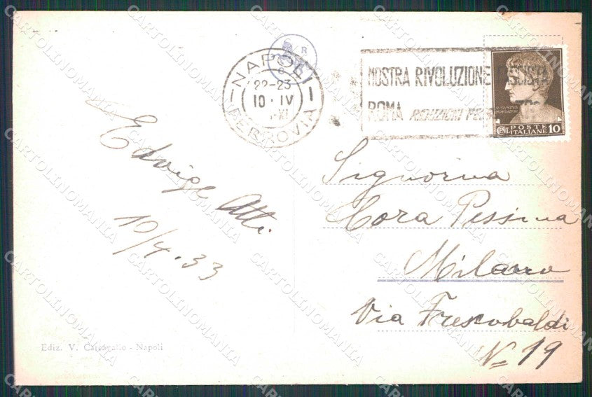 Napoli Città Veduta Generale Vesuvio cartolina MX8136 – retro