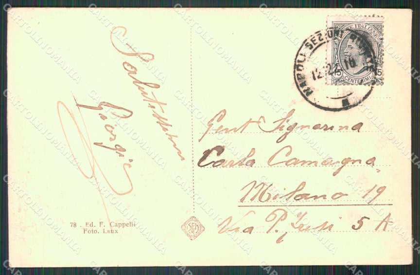 Napoli Città Veduta Generale Vesuvio cartolina MX8137 – retro