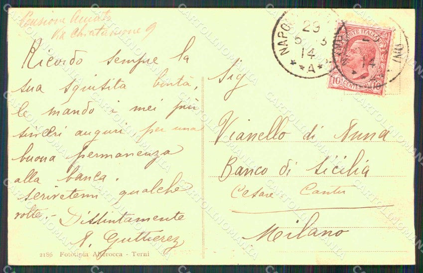 Napoli Città Veduta Generale Barche Alterocca 2186 cartolina MX8138 – retro