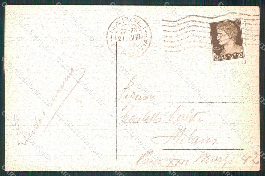 Napoli Città Veduta Generale Vesuvio cartolina MX8139 – retro