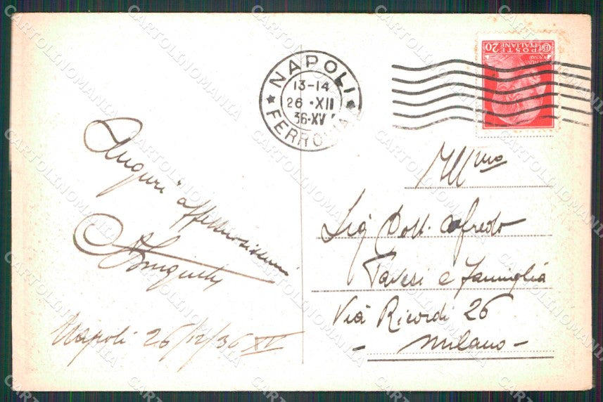 Napoli Città Veduta Generale Vesuvio PIEGHINA cartolina MX8140 – retro