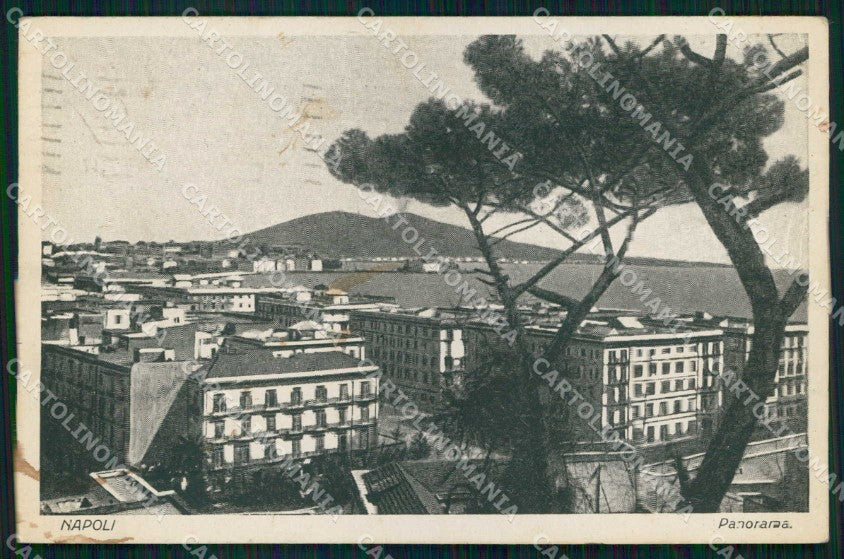 Napoli Città Veduta Generale Vesuvio MACCHIE cartolina MX8141 – fronte