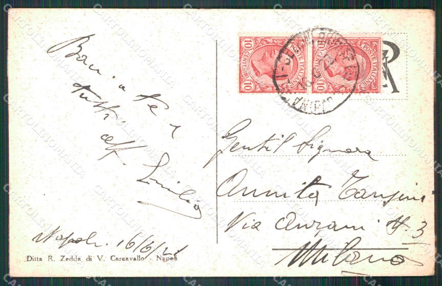 Napoli Città Veduta Generale Vesuvio cartolina MX8142 – retro