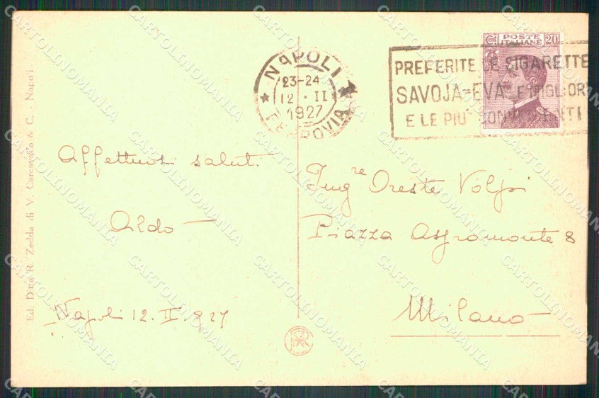 Napoli Città Veduta Generale Vesuvio cartolina MX8143 – retro