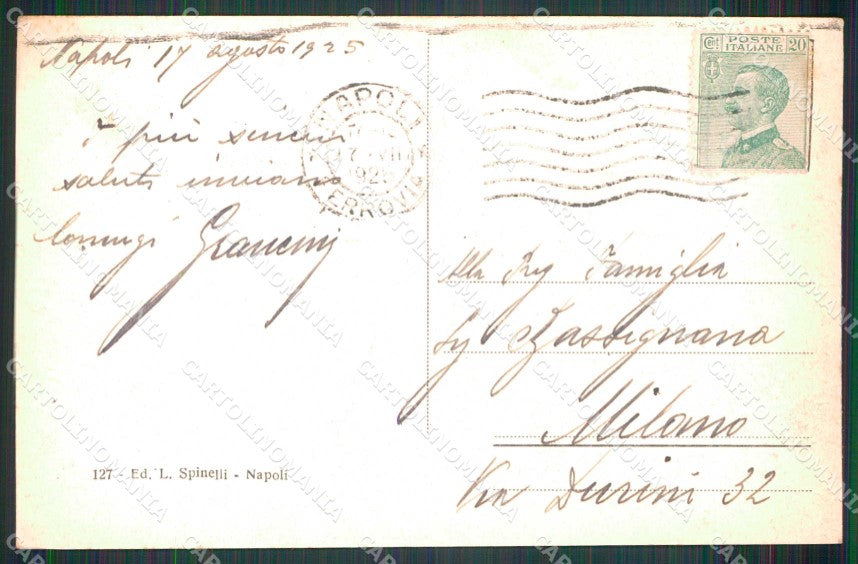 Napoli Città Veduta Generale Vesuvio cartolina MX8144 – retro