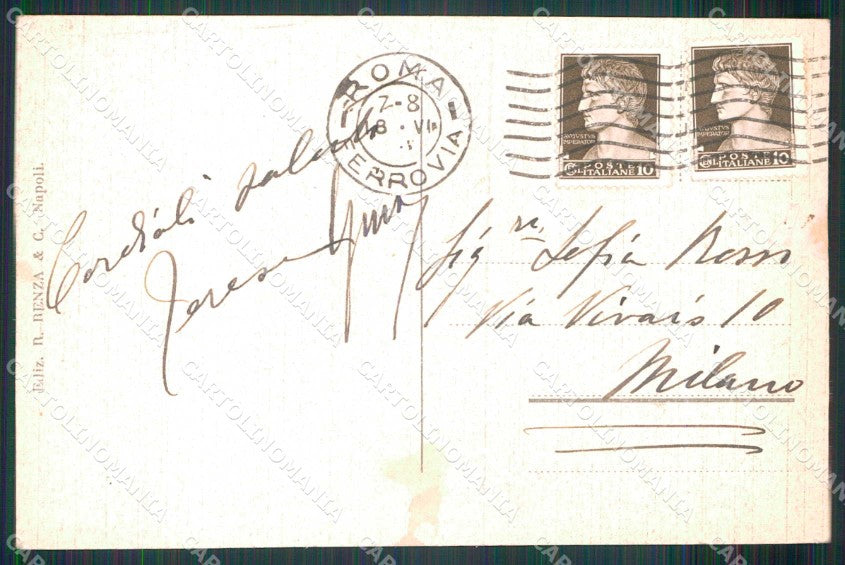 Napoli Città Veduta Generale Vesuvio cartolina MX8149 – retro