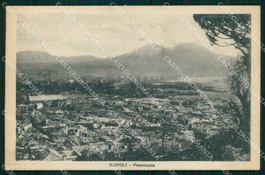 Napoli Città Veduta Generale Vesuvio PIEGA cartolina MX8150 – fronte