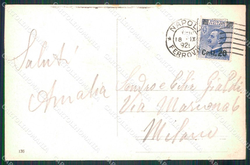Napoli Città Veduta Generale Vesuvio cartolina MX8153 – retro