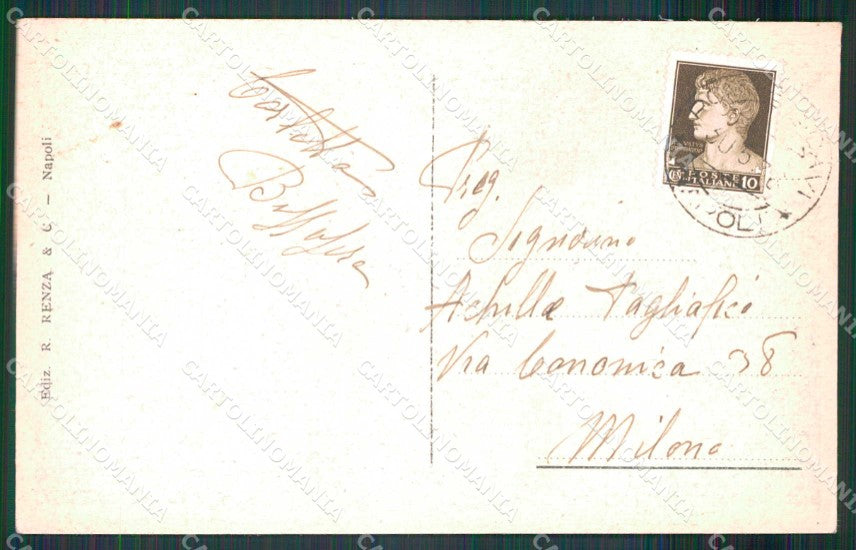 Napoli Città Veduta Generale Vesuvio cartolina MX8154 – retro