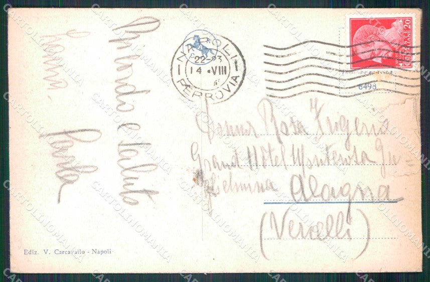 Napoli Città Veduta Generale Vesuvio cartolina MX8159 – retro