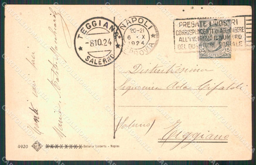 Napoli Città Veduta Mergellina Pescatori Ragozino 4920 cartolina MX8162 – retro