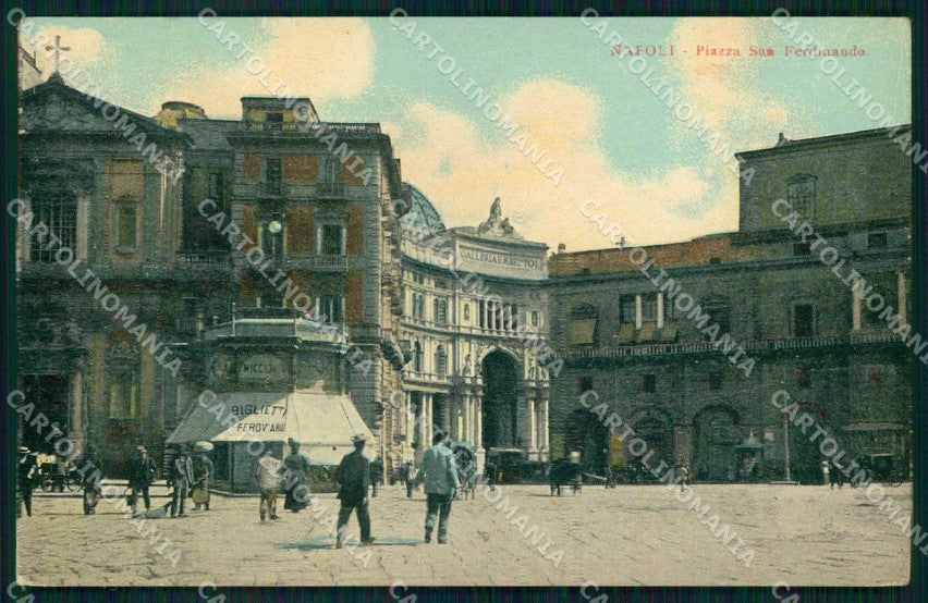 Napoli Città Piazza San Ferdinando Chiosco Biglietti Ferroviari cartolina MX8165 – fronte