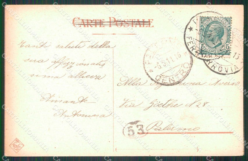 Napoli Città Piazza San Ferdinando Chiosco Biglietti Ferroviari cartolina MX8165 – retro