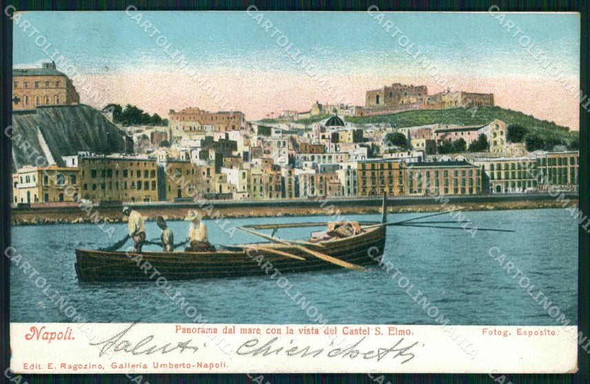 Napoli Città Pescatori Castel Sant Elmo Ragozino 2793 ABRASA cartolina MX8166 – fronte
