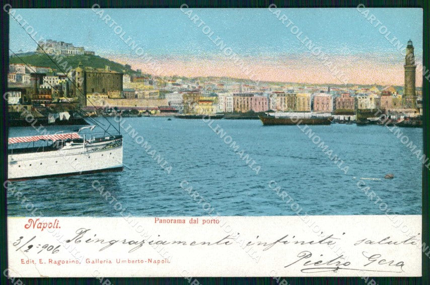 Napoli Città Veduta Generale dal Porto Ragozino 2836 PIEGHINA cartolina MX8167 – fronte