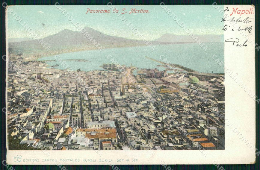 Napoli Città Veduta da San Martino Vesuvio Kunzli 5611 cartolina MX8171 – fronte