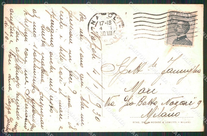 Napoli Città Veduta da Villa Comunale cartolina MX8172 – retro