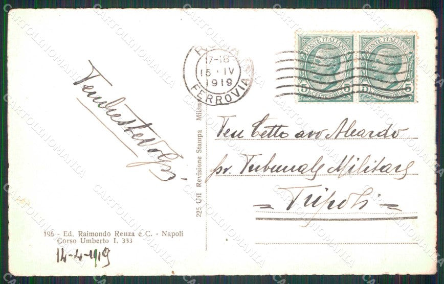 Napoli Città Veduta Generale dal Faro Castel Sant Elmo cartolina MX8179 – retro