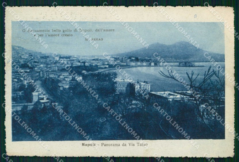 Napoli Città Veduta da Via Tasso Serao PIEGHINE cartolina MX8180 – fronte