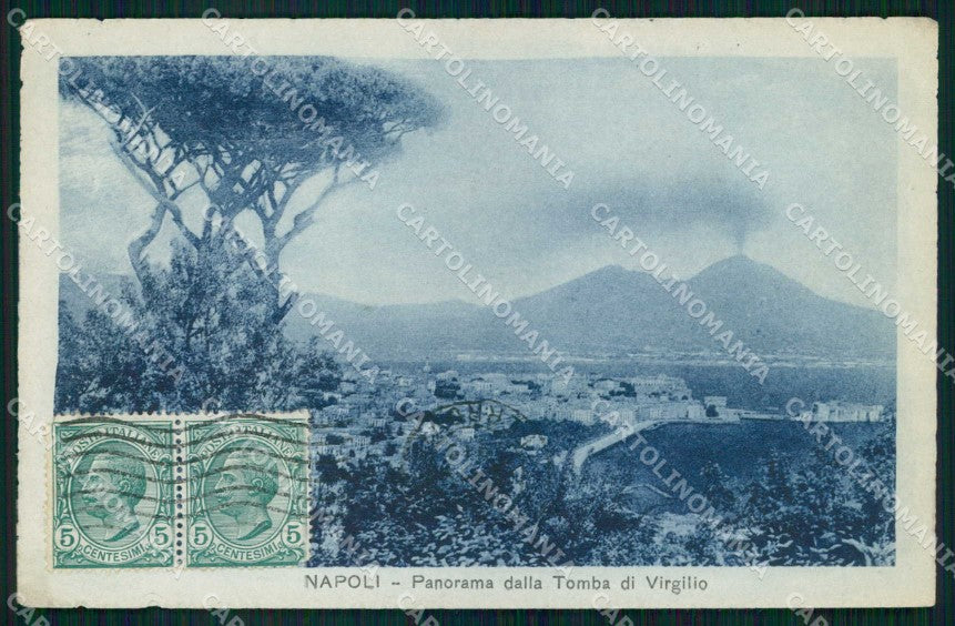 Napoli Città Veduta da Tomba Virgilio PIEGHINA cartolina MX8181 – fronte