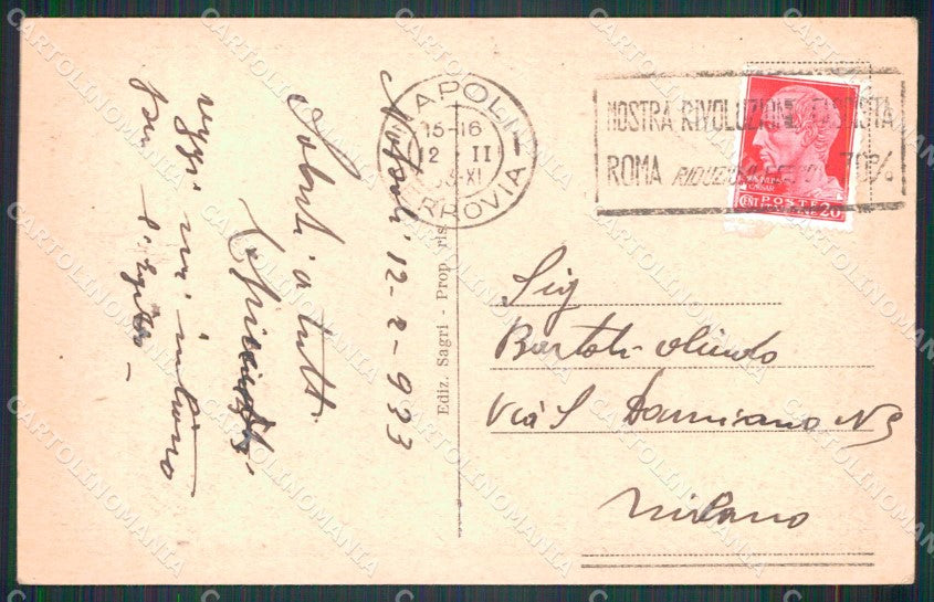 Napoli Città Veduta da San Martino Vesuvio cartolina MX8185 – retro