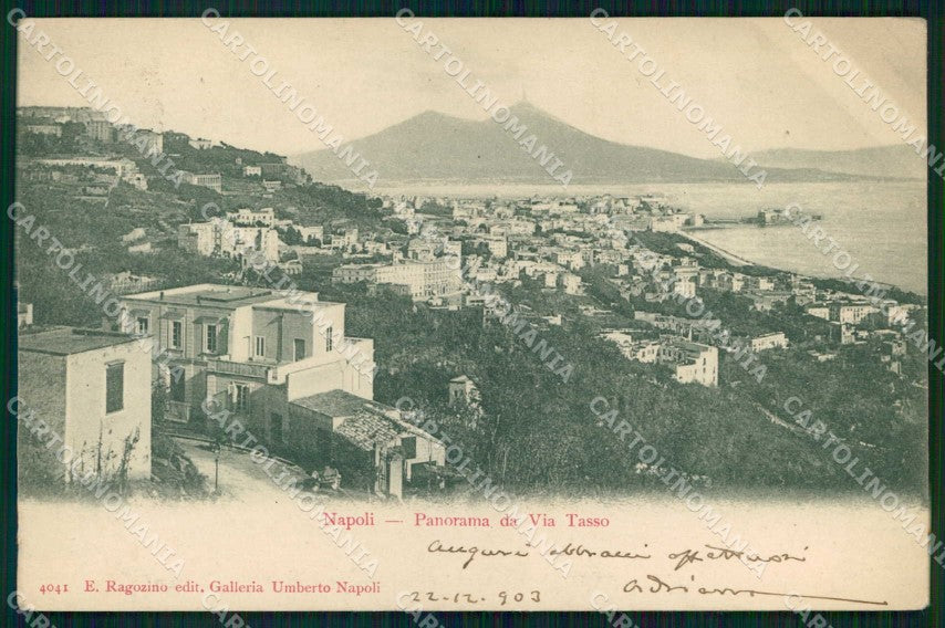 Napoli Città Veduta da Via Tasso Vesuvio Ragozino 4041 cartolina MX8186 – fronte