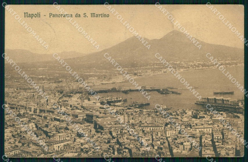 Napoli Città Veduta da San Martino PIEGHINA Ragozino 64491 cartolina MX8190 – fronte