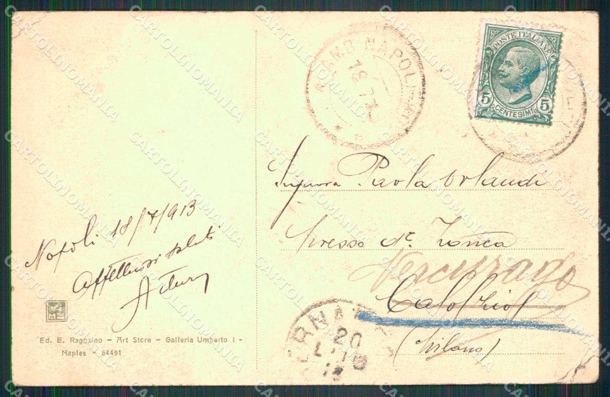 Napoli Città Veduta da San Martino PIEGHINA Ragozino 64491 cartolina MX8190 – retro