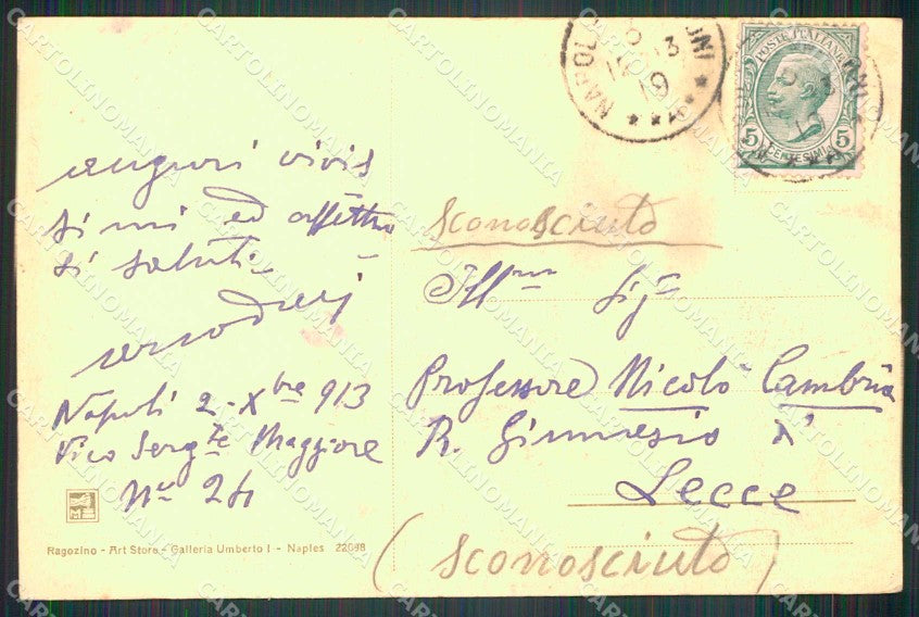 Napoli Città Veduta Generale da Mare Barche Ragozino 22098 cartolina MX8191 – retro
