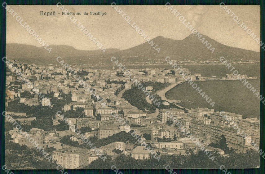 Napoli Città Veduta da Posillipo Vesuvio cartolina MX8194 – fronte