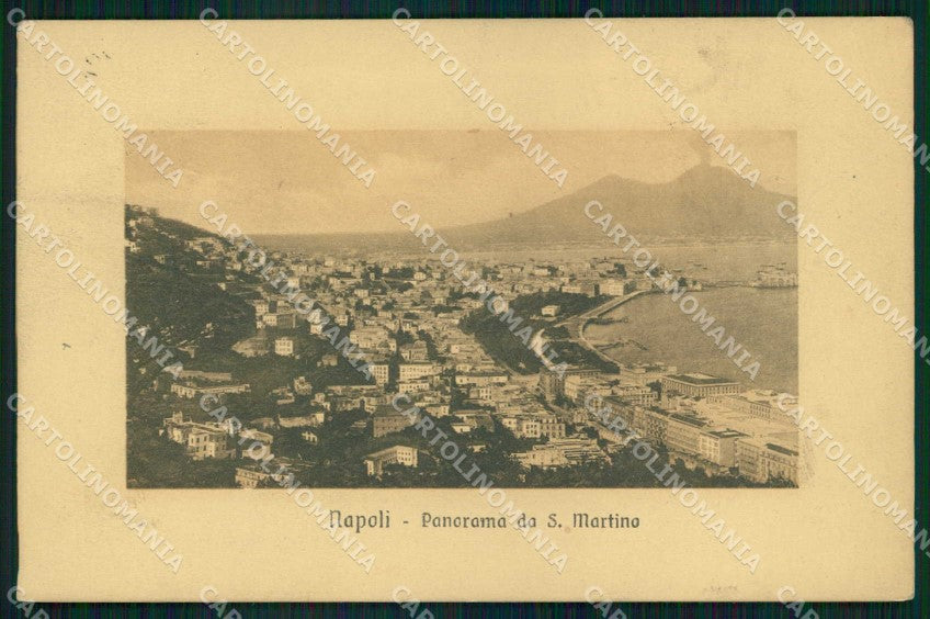 Napoli Città Veduta da San Martino Vesuvio PIEGHINA cartolina MX8198 – fronte