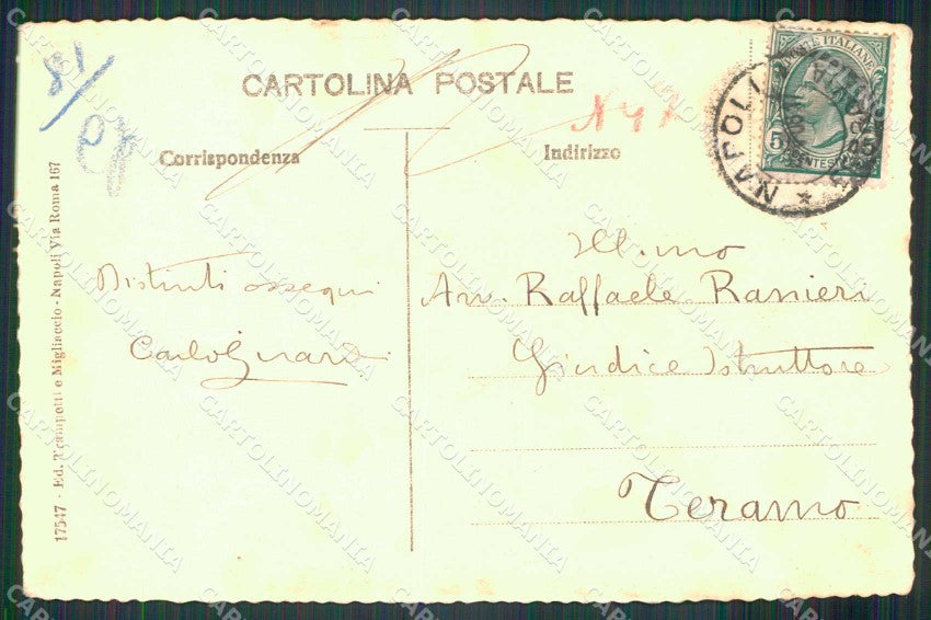 Napoli Città Veduta da Tomba Virgilio Vesuvio cartolina MX8200 – retro