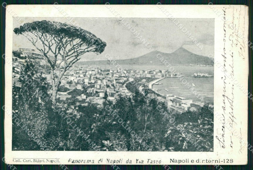 Napoli Città Veduta da Via Tasso Vesuvio cartolina MX8205 – fronte