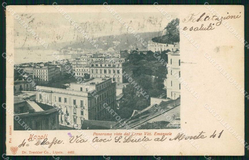 Napoli Città Veduta da Corso Vittorio Emanuele Trenkler 4482 cartolina MX8212 – fronte