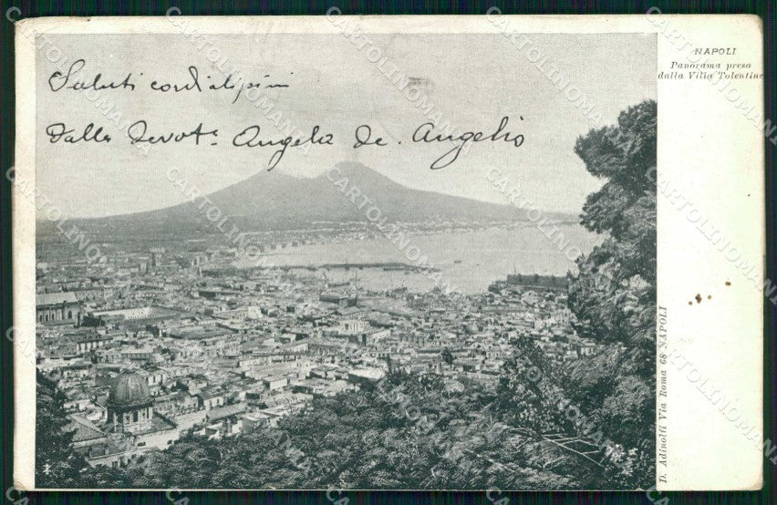 Napoli Città Veduta da Villa Tolentino Vesuvio cartolina MX8213 – fronte