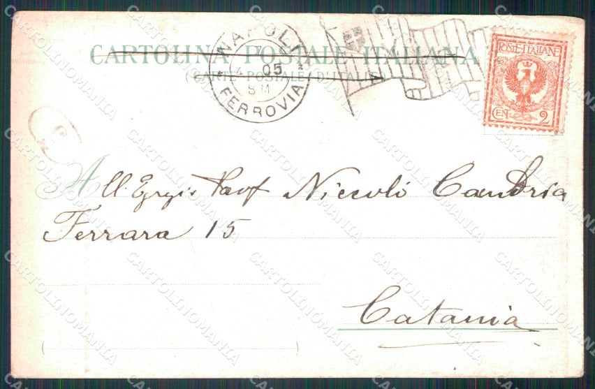 Napoli Città Veduta da Villa Tolentino Vesuvio cartolina MX8213 – retro