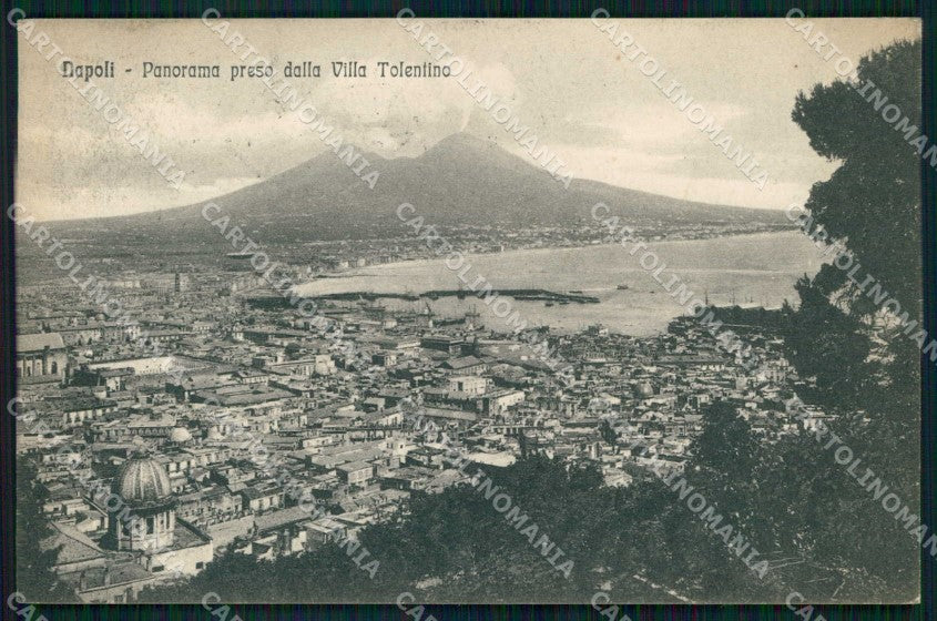 Napoli Città Veduta da Villa Tolentino Vesuvio cartolina MX8214 – fronte