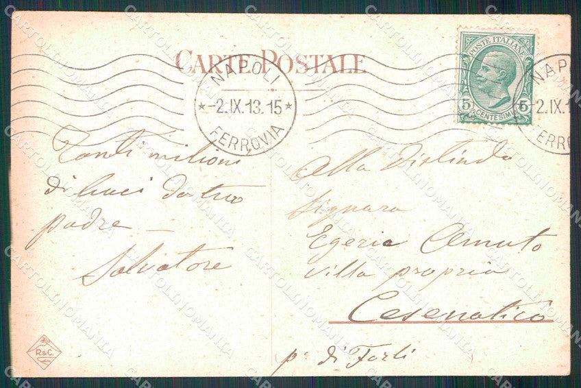 Napoli Città Veduta da Via Tasso Vesuvio cartolina MX8215 – retro