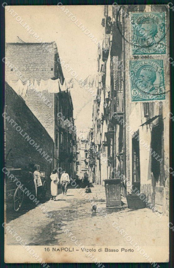 Napoli Città Vicolo Basso Porto Ragozino 16 PIEGHE cartolina MX8221 – fronte