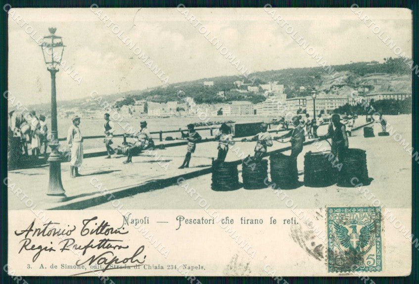 Napoli Città Mestieri Pescatori Tirano Reti cartolina MX8235 – fronte