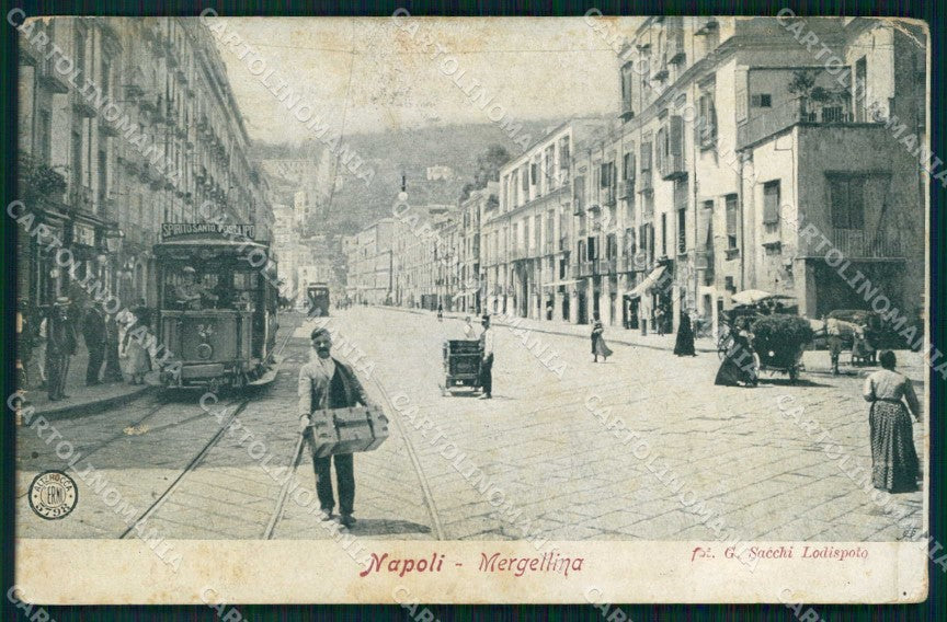 Napoli Città Mergellina Tram Alterocca 5798 ABRASA cartolina MX8237 – fronte