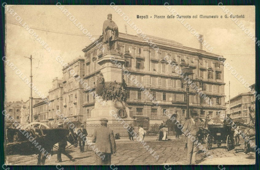 Napoli Città Piazza Ferrovia Monumento Garibaldi cartolina MX8242 – fronte